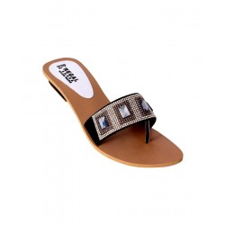 Black Stone Decoration Classy Slippers RG-038